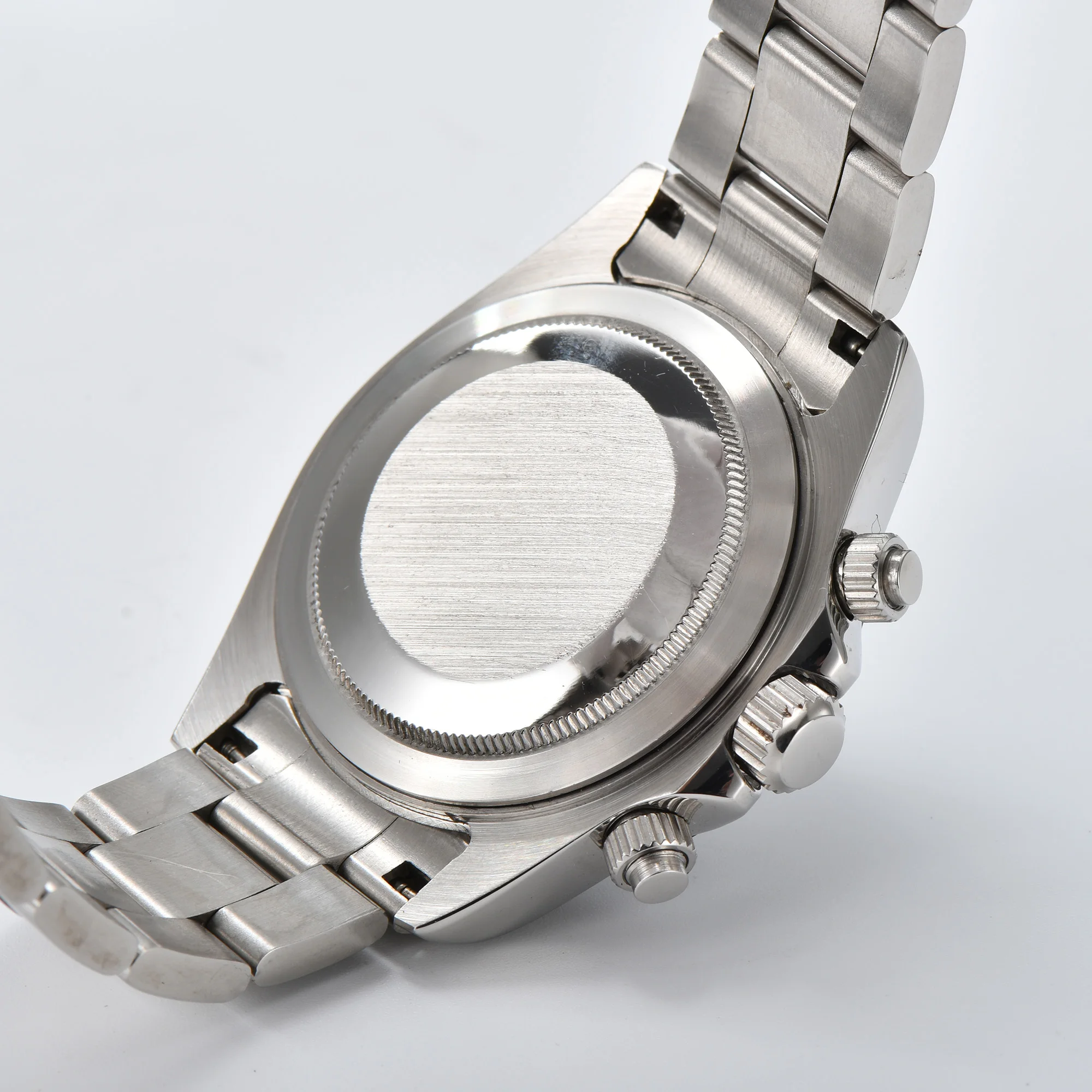 ธุรกิจ 39 มม.นาฬิกาควอตซ์ผู้ชายChronograph SapphireคริสตัลVK63 การเคลื่อนไหวสีขาวเซรามิคBezelสแตนเลสผู้ชายVK63 นาฬิกา