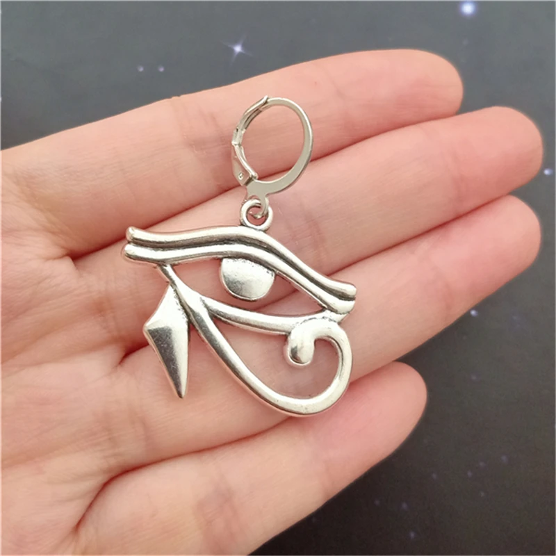 1 Pcs Eye of Horus Earring, History Fan Gift, Eye of Ra Hoop Earring, Big Pendant Lever Back Earring, Single Earring