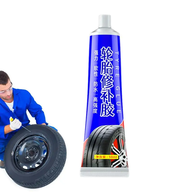 50ml Tire Repair Glue Liquid Strong Rubber Glues Black Rubber Wear-resistant Non-corrosive Adhesive Instant Strong Bond Leather