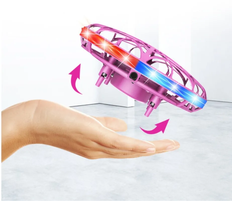 Hélicoptère volant Anti-collision coloré avec main magique Led, boule ovni, avion de détection, Mini Drone à Induction, jouets électriques pour enfants