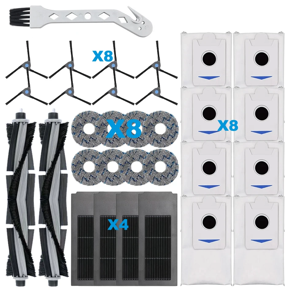 Для Ecovacs Deebot X2 omni / X2 Pro / X2 Робот-пылесос Аксессуары Ролик Основная боковая щетка Hepa Фильтр Швабра Ткань Детали мешка для пыли