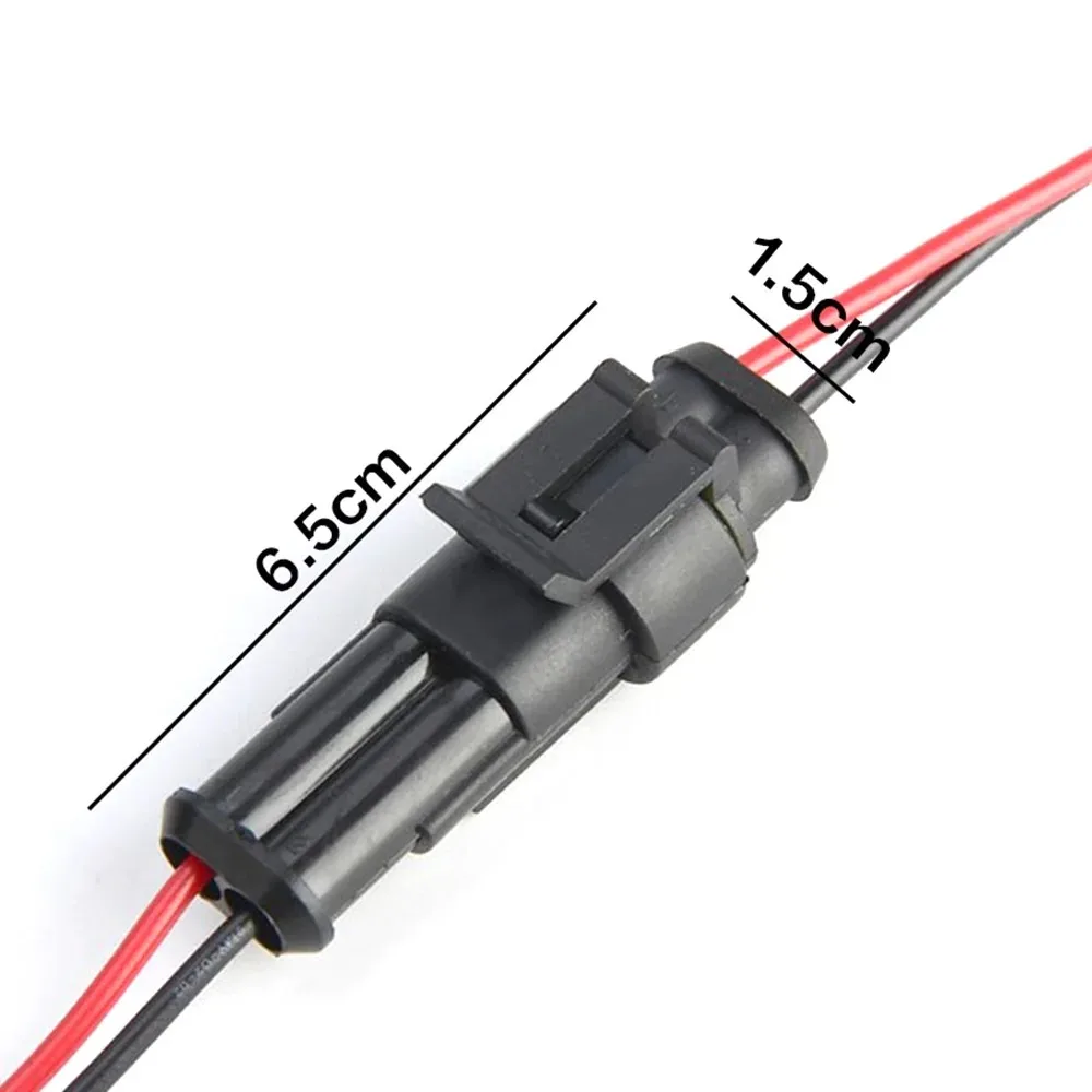 STONEGO 5/10 Pairs Waterproof 2-Pin Electrical Connectors with Wire for Car, Motorcycle, Scooter, and Marine Use