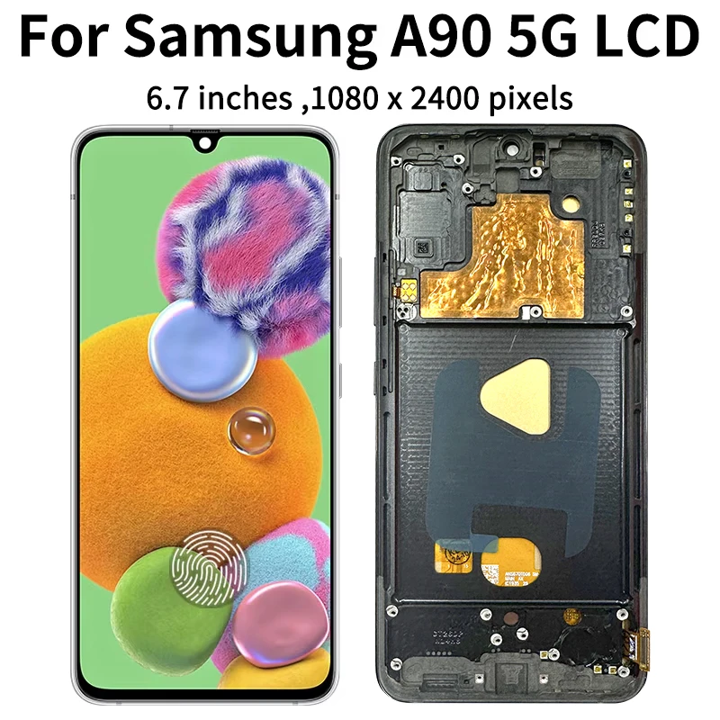 6.7 "Super AMOLED dla Samsung A90 5G wyświetlacz LCD montaż ekranu dotykowego SM-A908B SM-A908N SM-A9080 wymiana wyświetlacza — zdjęcie produktu 3