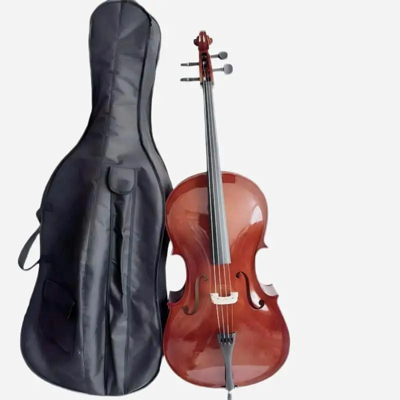 Professional 4/4 Adult Plywood Beginner Nature Brown Glossy Cello