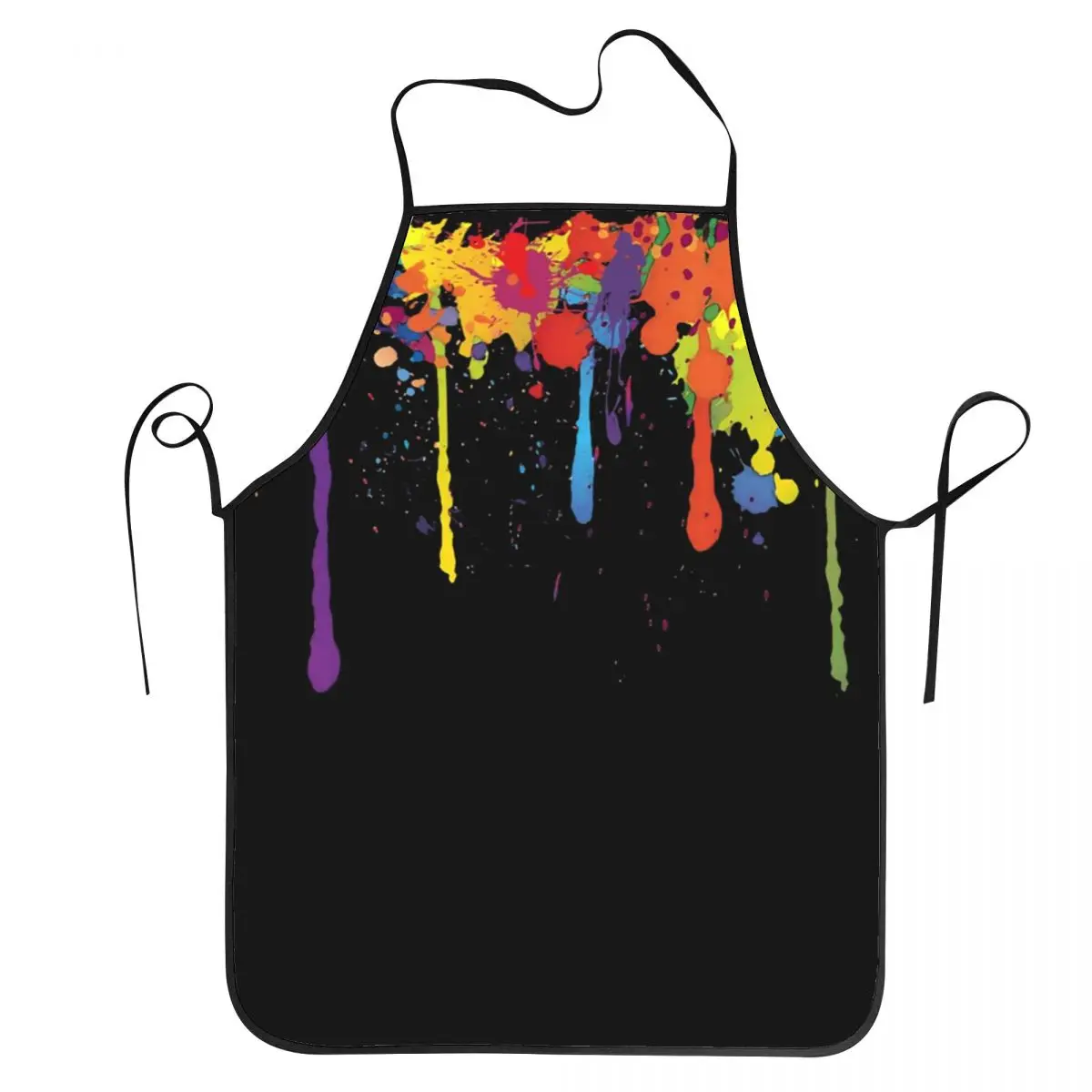 Funny Multicolored Paint Splatter Bib Aprons Women Men Kitchen Chef Artist Graffiti Art Tablier Cuisine for Cooking Baking