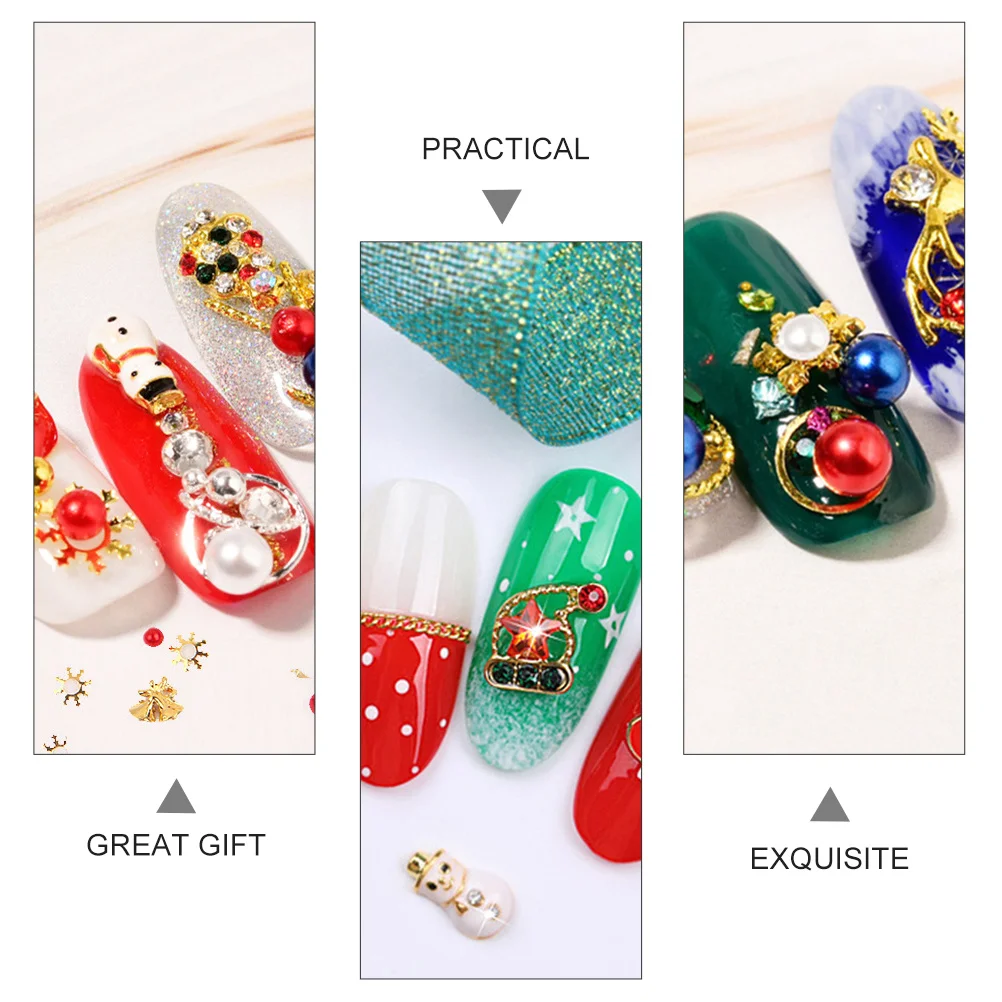 

Xmas Stickers Alloy Snowflake Art Decorations For Manicure Diy Christmas Nail Supplies Nail Decals Manicure Accessories