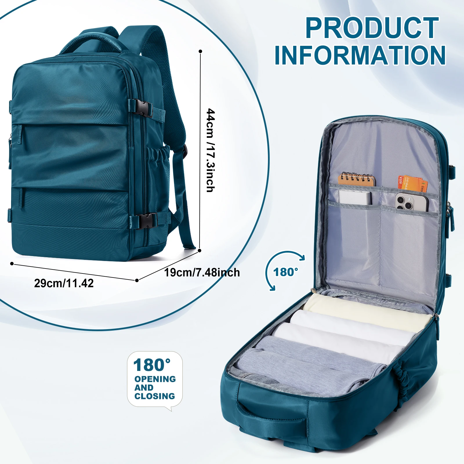 Reiserucksack für Damen, Handgepäck-Rucksack, TSA-Laptop-Rucksack, Flugzulassung, College-Krankenschwester-Tasche, lässiger Tagesrucksack für den Wochenende – Detail 9