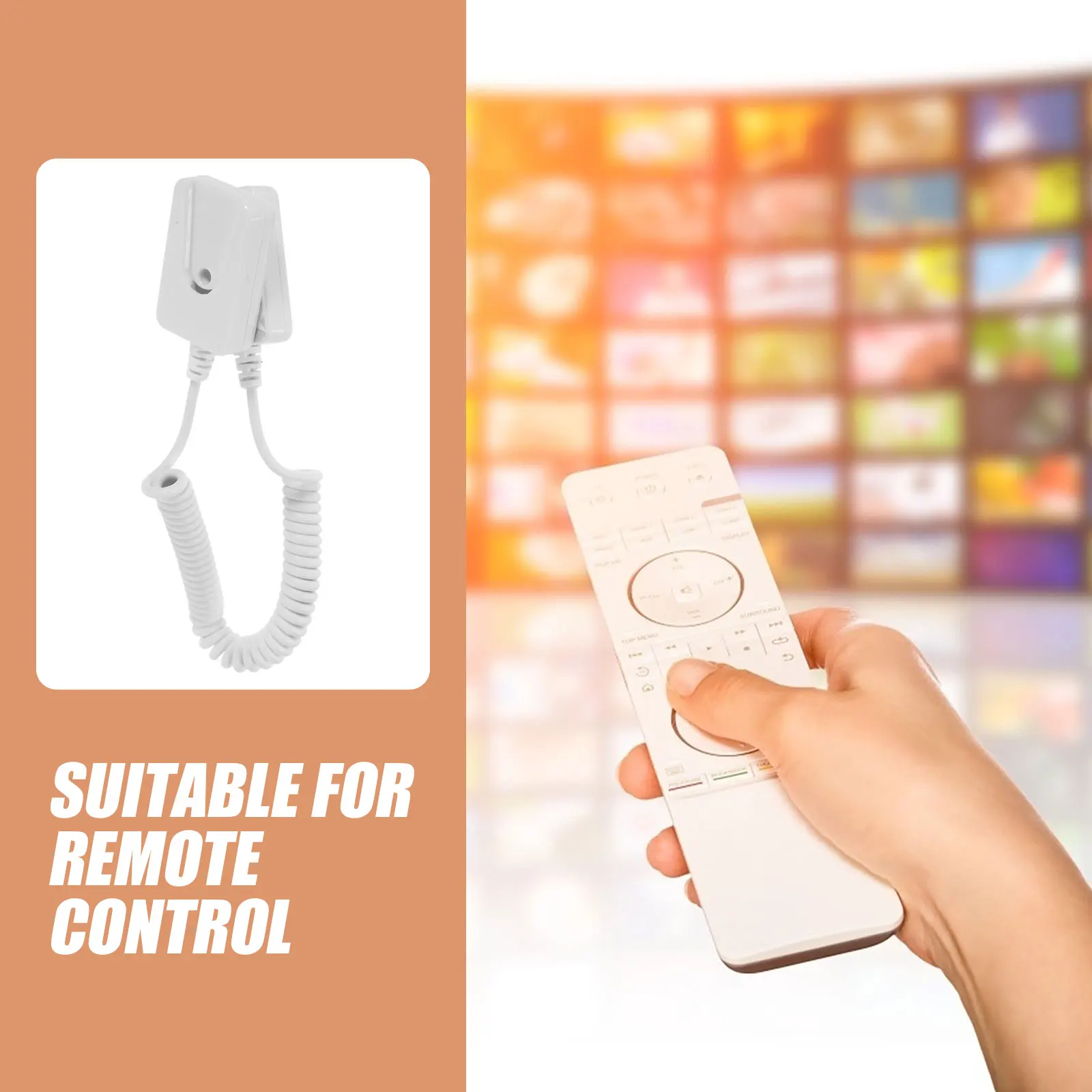 

2pcs Anti-Lost Rope Hook Remote Control Tether Security Cable Retractable Leash Coiled Wire Lock For Dvd