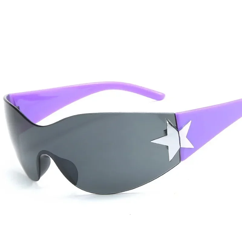 Autumn New One-piece Sunglasses Wrapped Sexual Integrated Glasses Personality Five-pointed Star Sunglasses Female