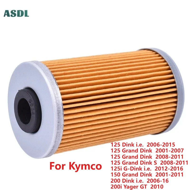 

Motorcycle Oil Filter for Kymco 125 Venox Grand Dink 125i G-Dink i.e Yager GT 125 200 Dink i.e. 150 Grand Dink 1541A-KKC3-9000