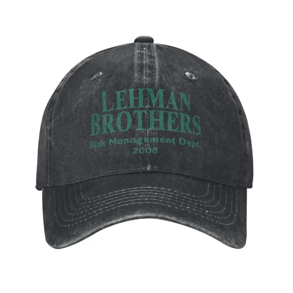 New Unisex Lehman Brothers Risk Management Department 2008 Print Hat Vintage Distressed Denim Baseball Cap Adjustable