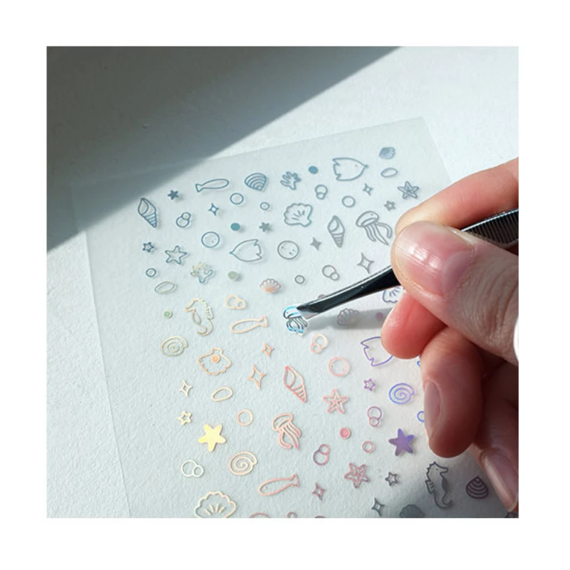 Korean Import Brand Suatelier Mini Halobios PVC Laser Sticker Scrapbooking Diy Journaling Diary Stationery Sticker Nail Sticker