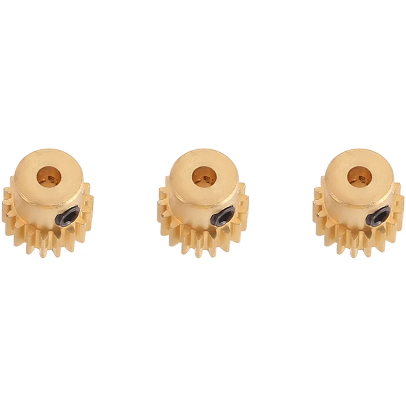 HOT-3PCS 3.175Mm As Messing Rondsel Motor Gear 32DP 48DP 64DP M0.6 Voor 1/10 1/8 RC Auto 3650 3660 Onderdelen 18 T