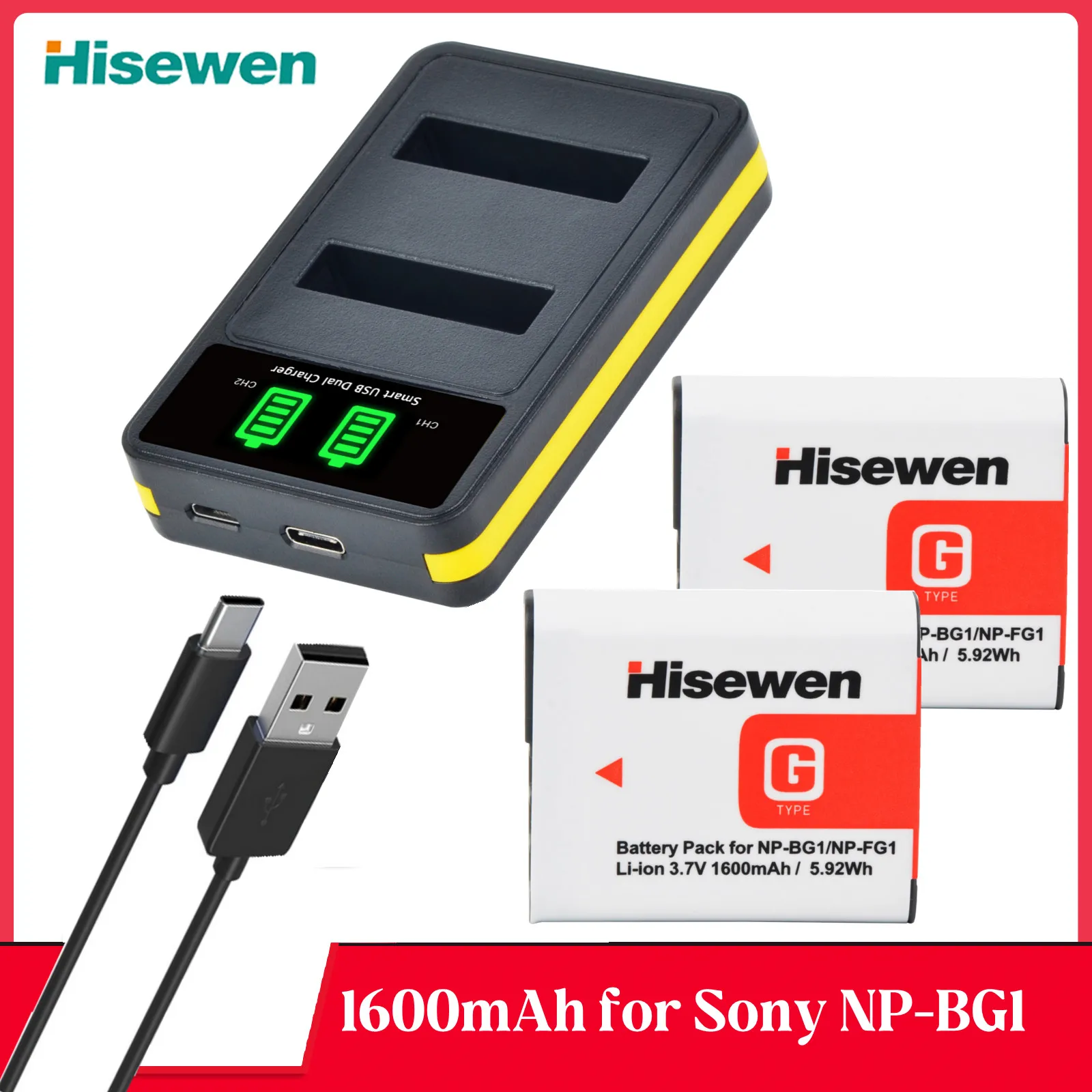 Аккумулятор NP-BG1 NP-FG1 и двойное зарядное устройство USB для SONY DSC W300 W100 W210 W170 DSC-H9 DSC-H10 DSC-H20 WX10 H3 H5 H7