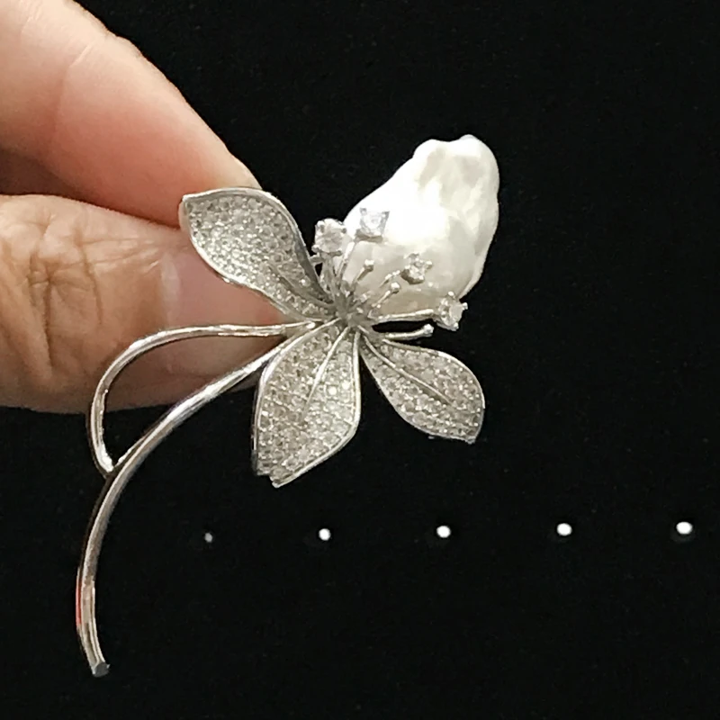 Imagem -06 - Pingente de Broche de Pérola Barroco para Mulheres Água Doce Natural Estilo Floral Clássico Alfinete Elegante Fofo Romântico Joias Femininas Fashion