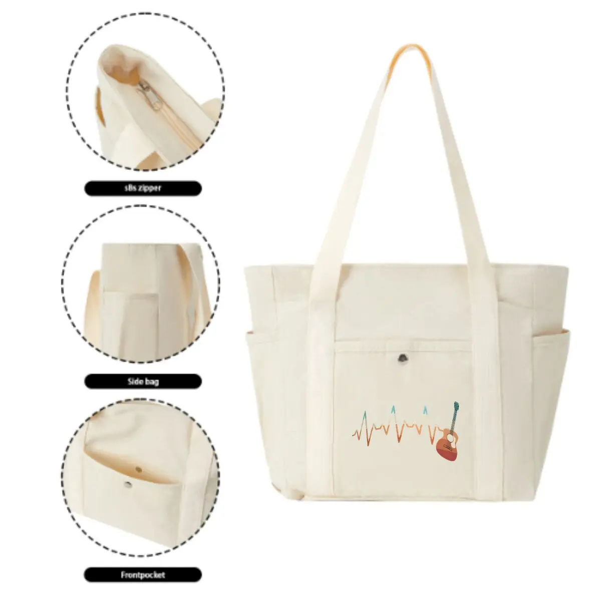 حيوية وعاطفة الموسيقى حقيبة كتف للتنقل اليومي متعددة الجيوب