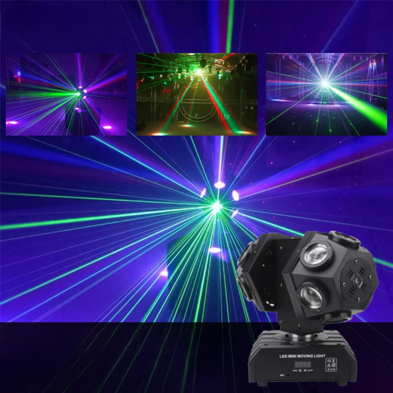 LED12 Double Head Shaking Beam Light Laser Rotating Bungee Di Light Bar KTV Private Room Wedding Stage Light