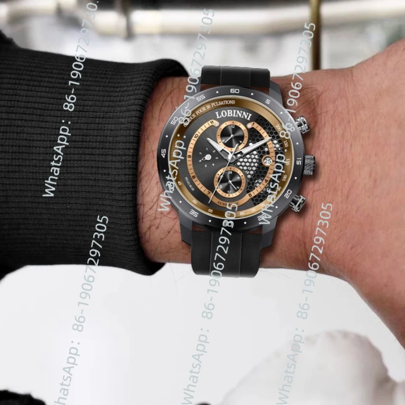 

Sports Style Large Dial Hollowed Out Black Warrior Series Fully Automatic Mechanical Watch Men's Waterproof Night Light