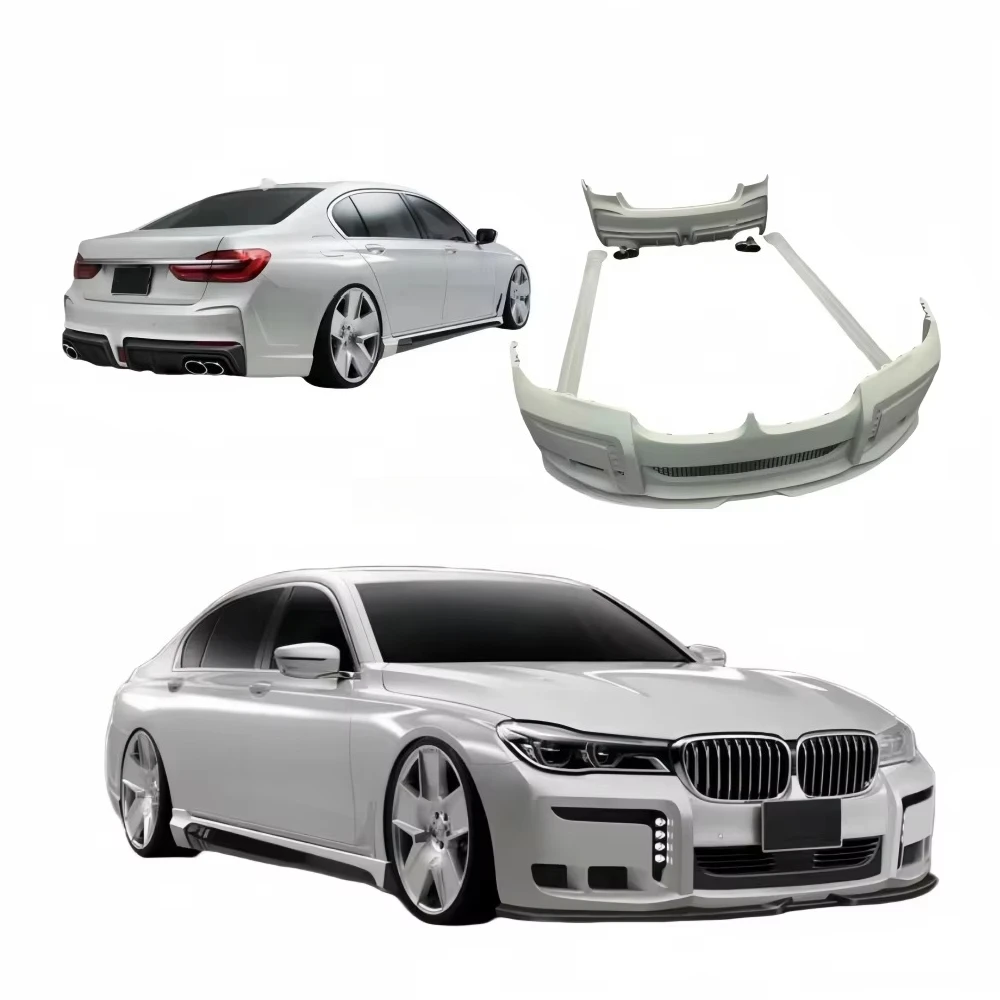 2016-2018 for 7 Series 730 740 750 G12 G11 Upgraded WD Style Body Kit Front Bumper Side Skirts Rear Bumper Exhaust Tail Pip 2