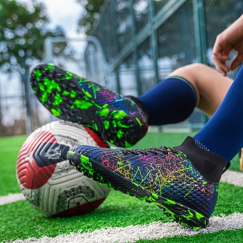 

DAWSRi Colorful Soccer Cleats with Long and Short Studs, Perfect for Speed and Traction on Grass or Turf