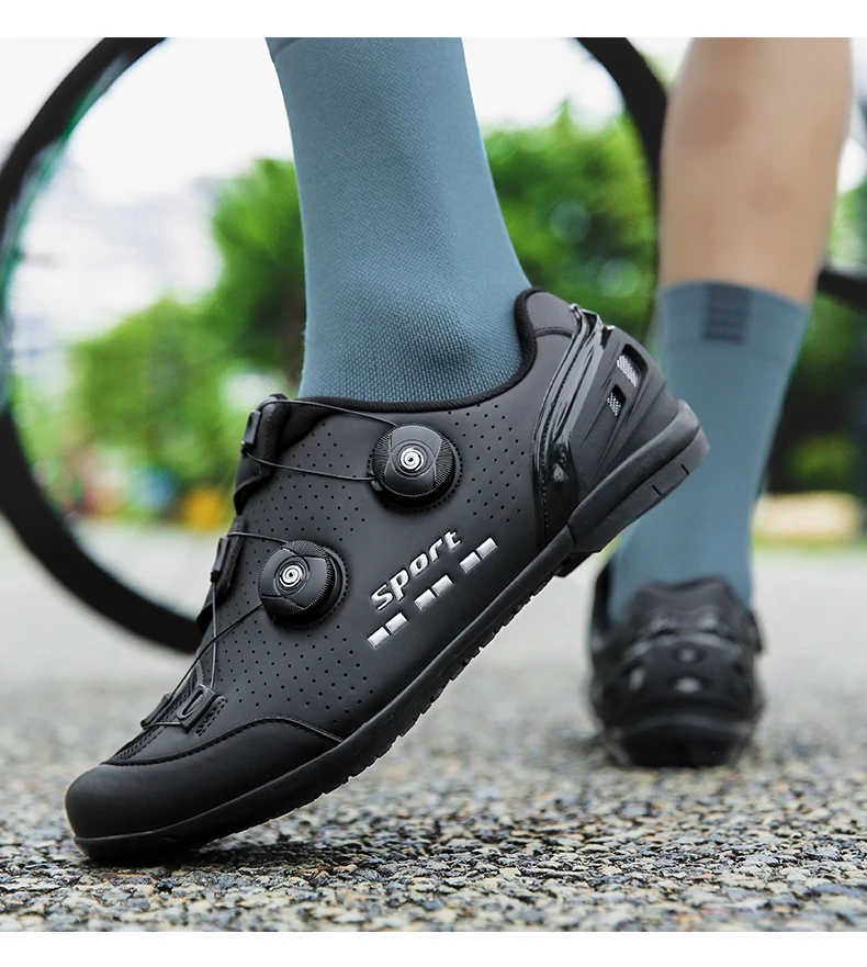 Wettkampf-Radsportschuhe Rennradschuhe Unisex Fahrradschuhe für Flachpedale Selbstverriegelnde Renn-SPD-Fahrradschuhe – Detail 27