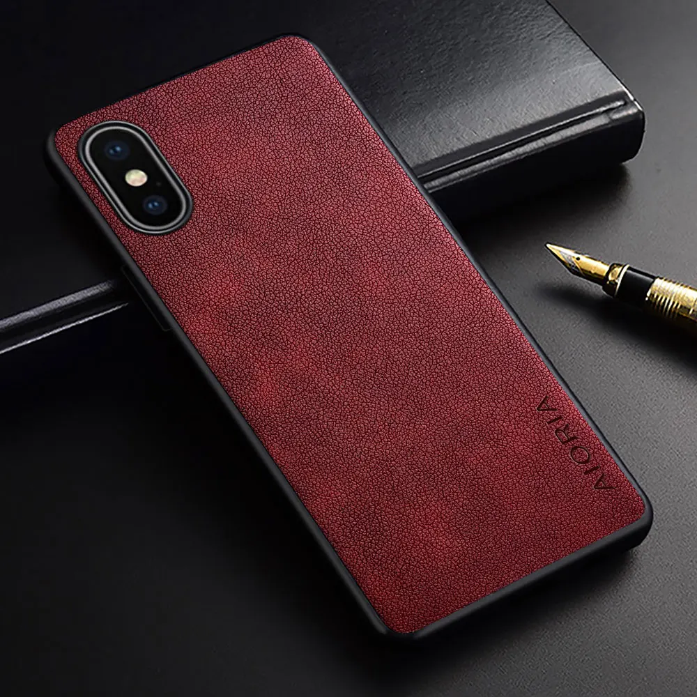 case for iphone x xs max xr funda Luxury Vintage leather skin with soft silicone cover coque for iphone x xs max xr case capa