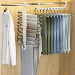 Folding Trouser Rack Multifunctional Hanger Clothes Organizer Storage Wardrobe Space Saving Closet Adjustable Pants Hanger