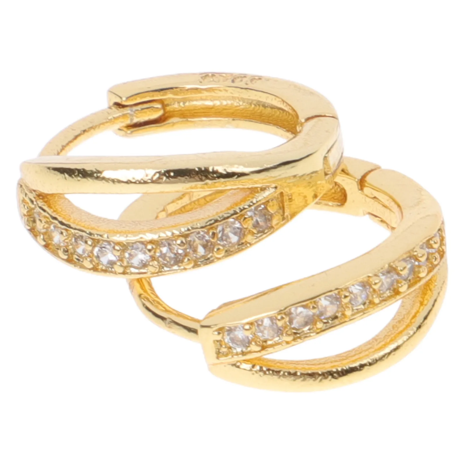 

1 Pair Rhinestone Inlaid Hollow Gold Plated Hoop Lightweight Circle Earrings For Women Fashion Jewelry Dangle Earrings Statement