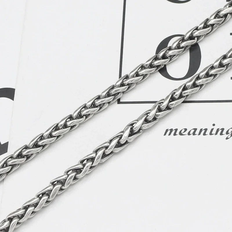 S925 Sterling Silver Necklace Vintage Personalized Gothic Style Simple Handmade Texture Couple Chain with Jewelry necklace