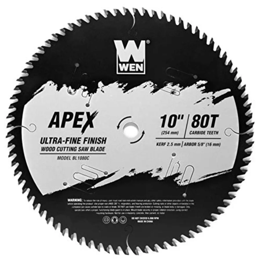 

BL1080C Apex 10-Inch 80-Tooth Carbide-Tipped Ultra-Fine-Finish Industrial-Grade Woodworking with Cool-Cut Coating Black