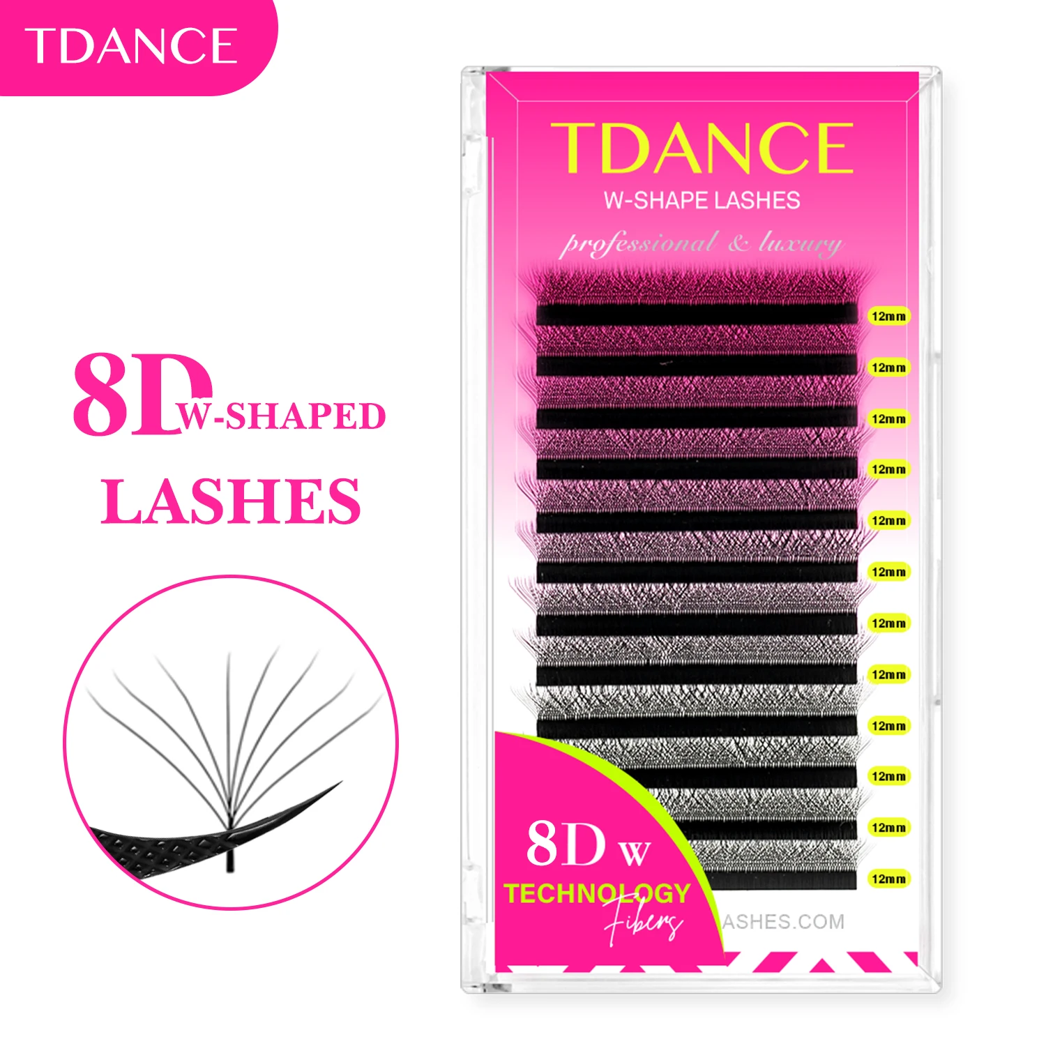 TDANCE 8D W-Form Wimpernverlängerung Automatisch Blühende Vorgefertigte Fächer Weiche Faux-Nerz-Wimpern Natürliches Volumen Wimpern