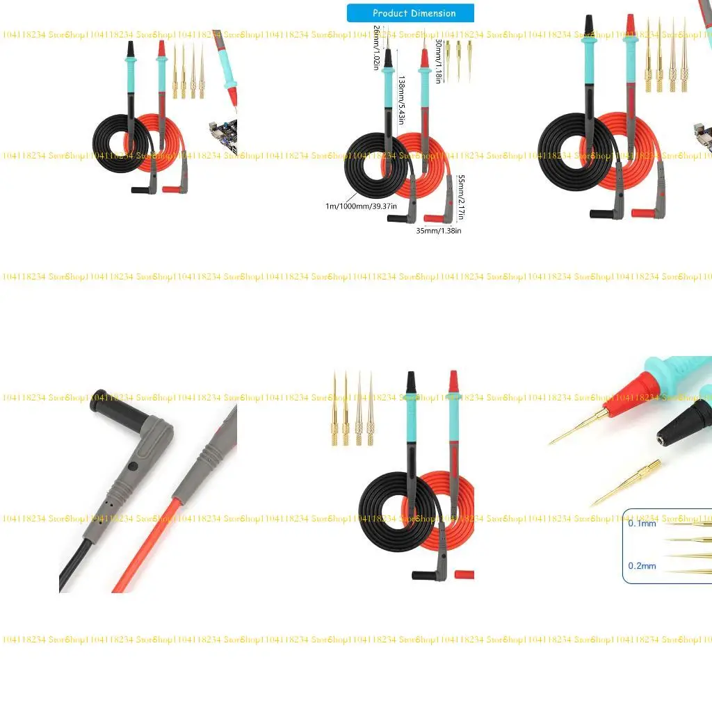 

P9FB High Precise Multimeter Test Leads Probes With Fine 0.2mm Tips Silicone Cable
