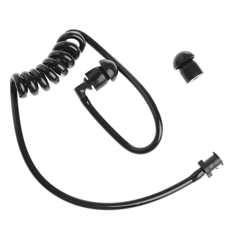 Black Replacement Coil Acoustic Air Tube Earplug For Radio Earpiece Headset Dropshipping