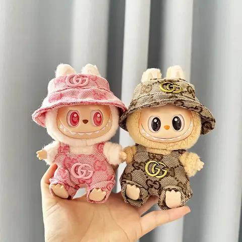 [아기옷만] 1,2세대 라부부 천 비닐블라인드박스 펜던트 아기옷 브라운&핑크 GG세트