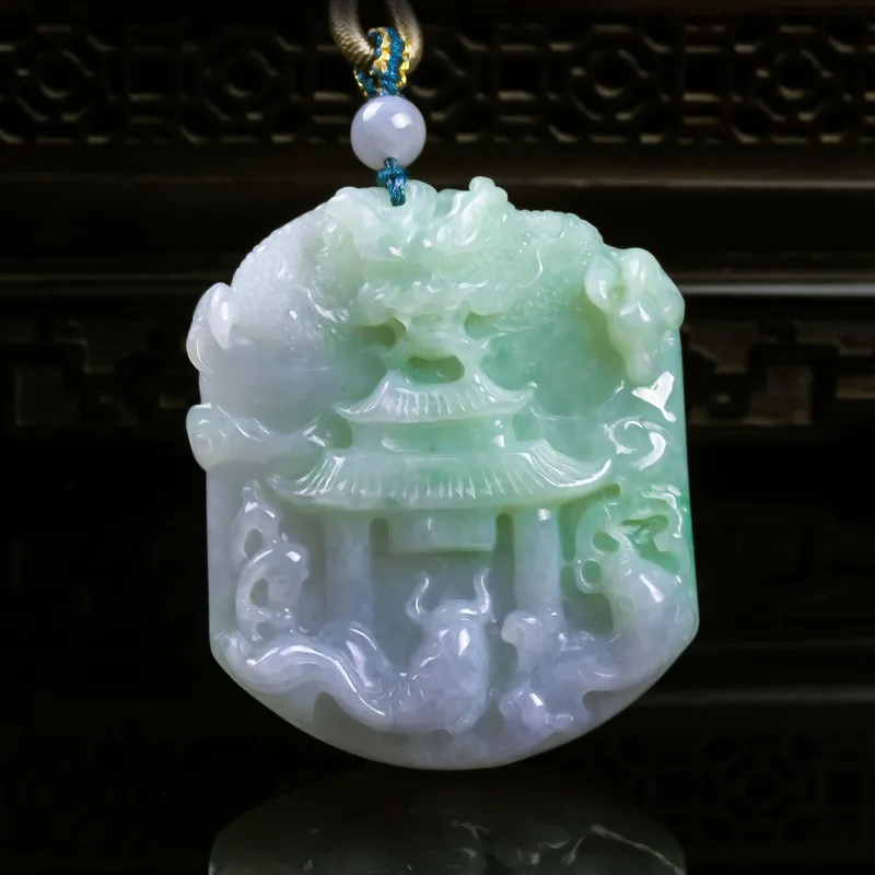 

Natural A-grade Jade Fish Leaping Dragon Gate Thickened Three dimensional Precision Jade High Ice Jade Pendant affordable luxury