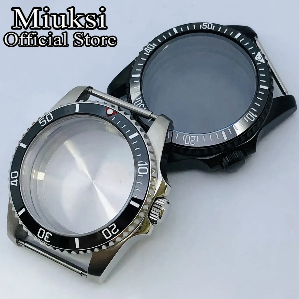 Miuksi 36mm silver black rose gold watch case sapphire glass fit NH35 NH36 ETA2824 2836 Miyota8215 DG2813 3804 PT5000 movement