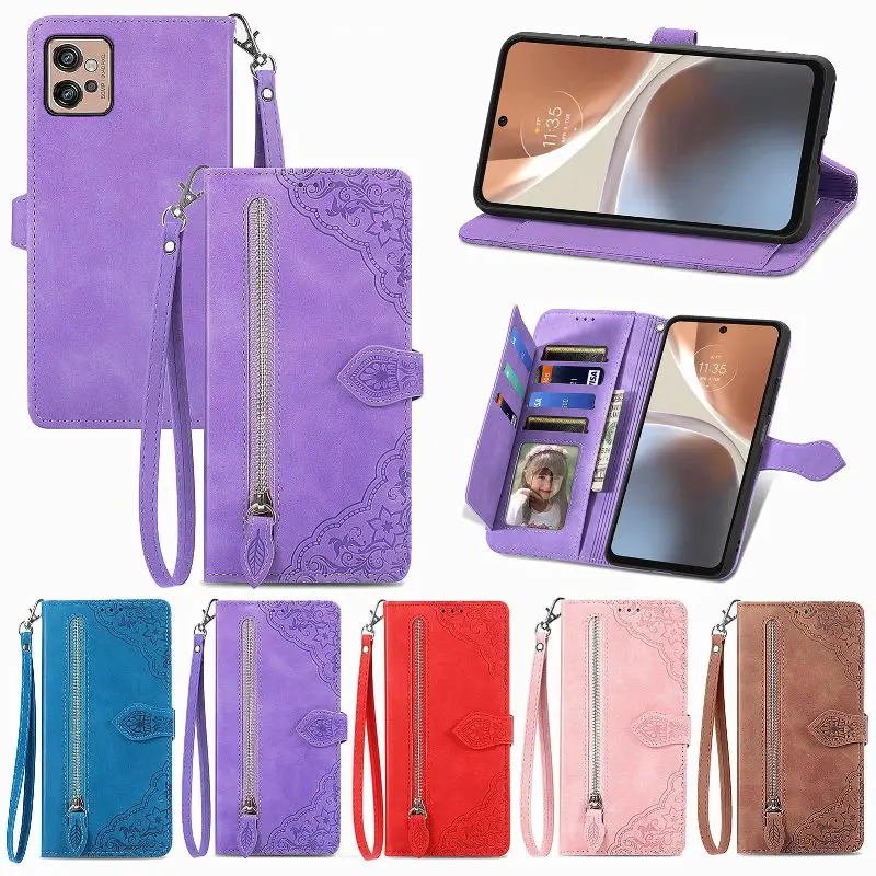 Fashion Wallet Case Multi Cards Flip Cover For Motorola G73 Edge 30 Pro E40 E32 E22 Moto ThinkPhone Magnetic Leather Phone Case