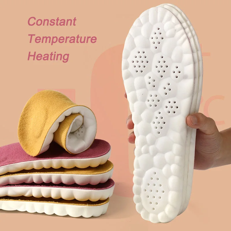 Self Heated Thermal Insoles for Feet Insoles for Women Man Warm Winter Sports Insole Plush Thickening Constant Temperature Pads