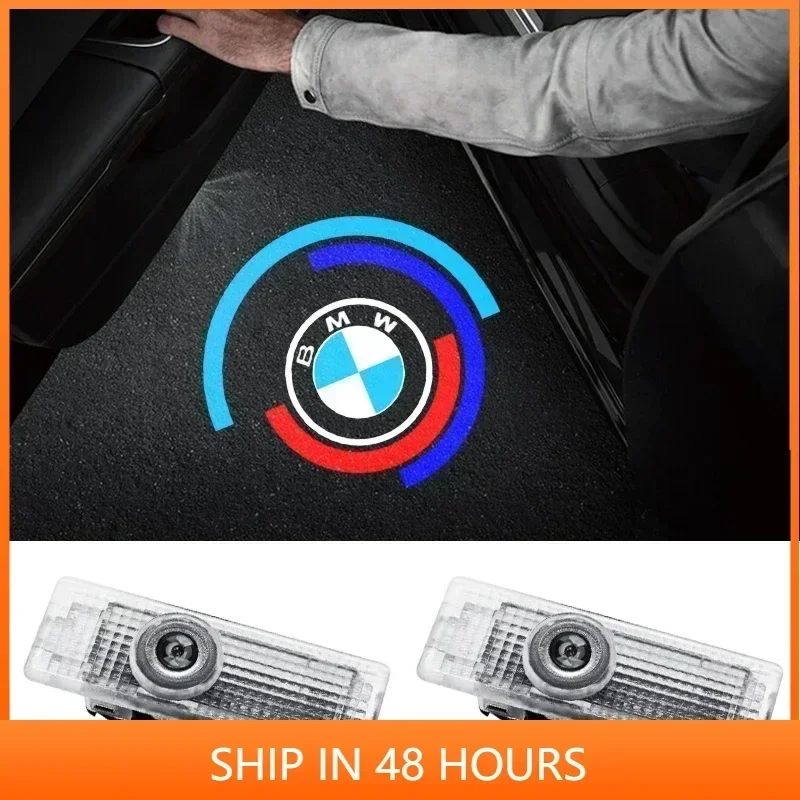 

-2PCS Car Goods LED Logo Laser Projection Light Auto Door Welcome Light For BMW 50th E63 E64 F60 F32 F33 F36 F82 F83 Accessories