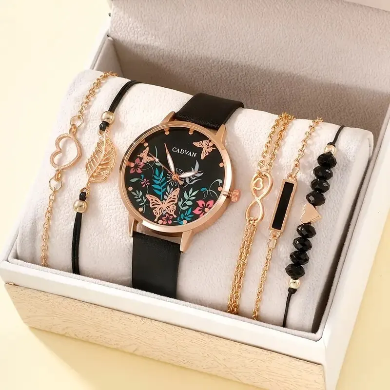 Women Fashion Casual Leather Belt Watches Ladies Starry Sky Butterfly Dial Quartz Wristwatches Dress Clock Reloj Mujer