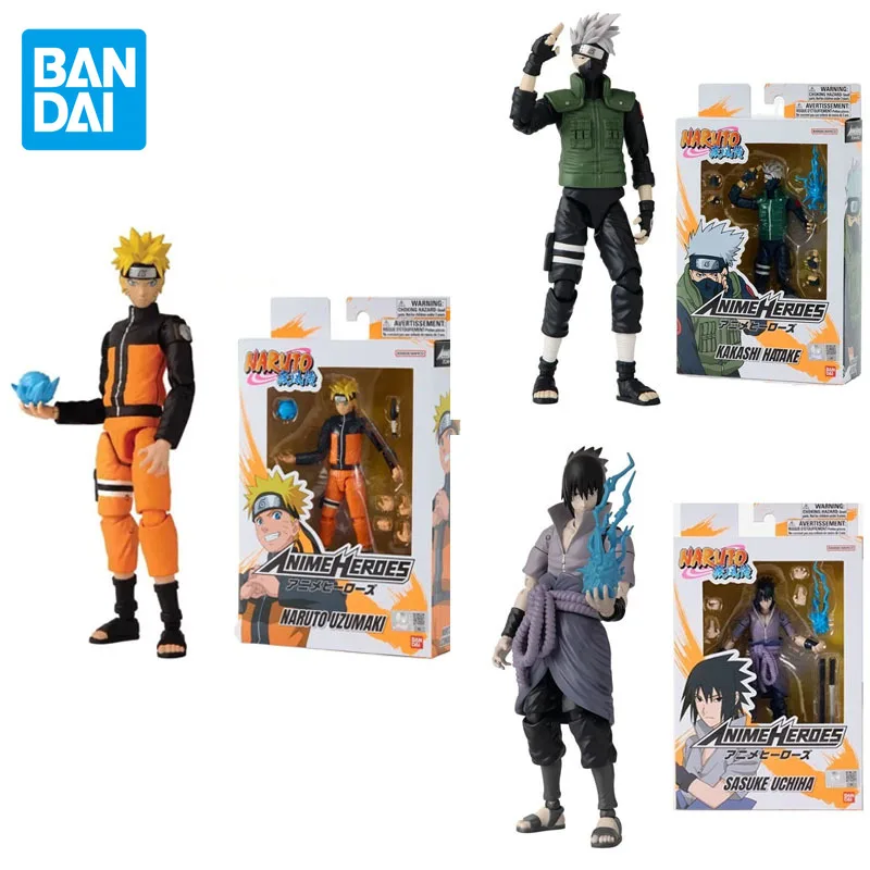 

BANDAI Original NARUTO Uzumaki Naruto Hatake Kakashi Uchiha Sasuke joints Movable Anime Action Figures Toys For Boys Girls Gift