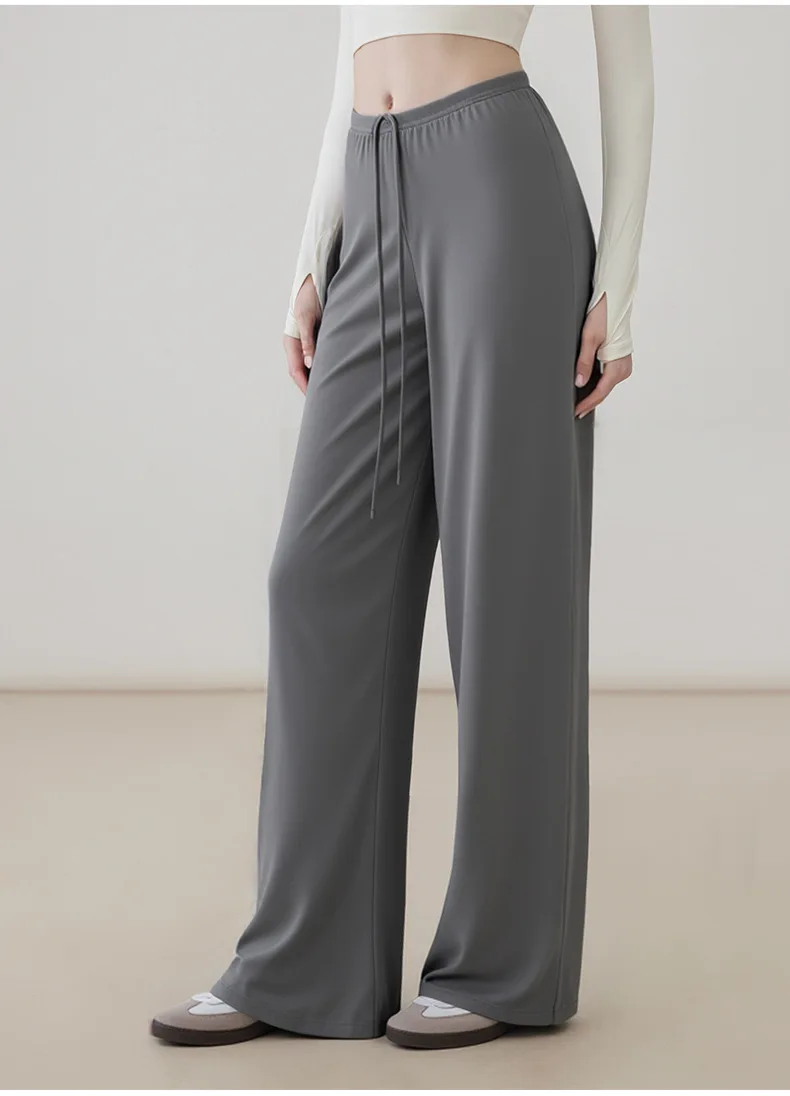 Women's Buttery Soft Wide Leg Yoga Pants - Elastic Waist, Cooling Breathable, Natural Drape Straight Leg Workout Pants