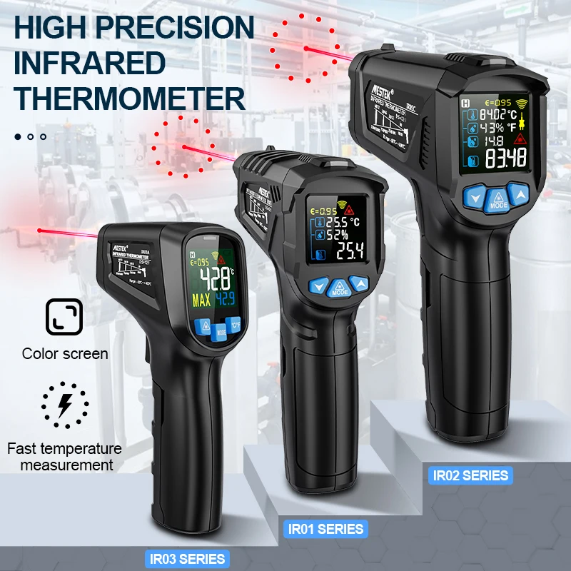 MESTEK Infrared Termometer Digital Non-Contact Termometro Meter Gun Handheld LCD Outdoor Laser Pyrometer Temperature Tester