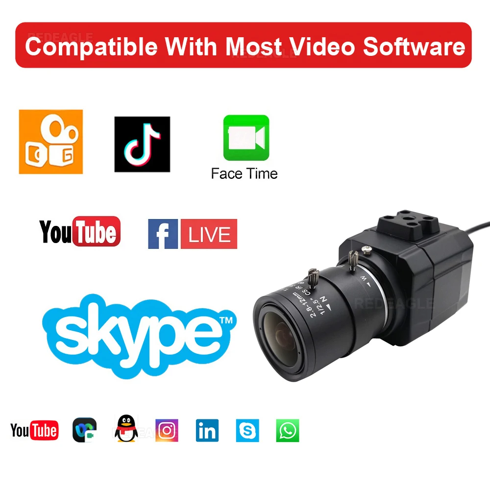 REDEAGLE USB Webcam 4MP 2560x1440 HD Mini Webcam OTG UVC Plug and play For Youtube/OBS/Conference 2K Usb Varifocal Zoom Camera