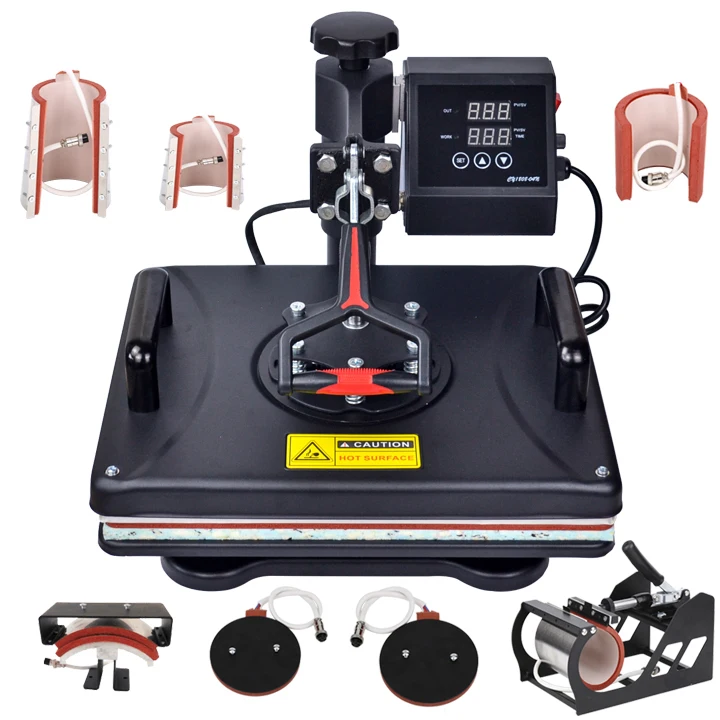 Digital Swing Away Heat Press Machine Printing 8 In 1   Machines For T-Shirt/Mug/Hat/glass/Ceramic