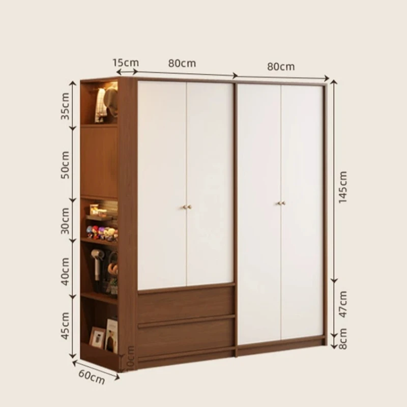 System Dresser Wardrobes Clothes Multifunction Wooden Storage Wardrobes Hotel Cupboard Guarda Roupa Solteiro Home Furniture