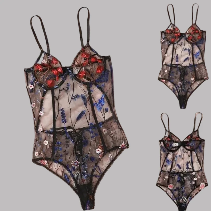 

Toucheart сексуальное женское белье с вышивкой, нижнее белье, полое кружево, цельная ночная рубашка на подтяжках, прозрачное порно, сексуальное женское белье, новинка