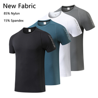 New Fabric Men's Quick Dry Sports T-Shirt Running Shirt Gym Fitness Training Clothing Tennis Jogging Shirts Breathable Top