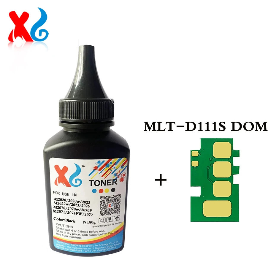 MLT-D111S Toner Powder with Chip For Samsung SL-M2020 M2020W M2022 M2023 M2022W M2026 M2070 M2070W M2070F M2071 M2074FW M2077 1K