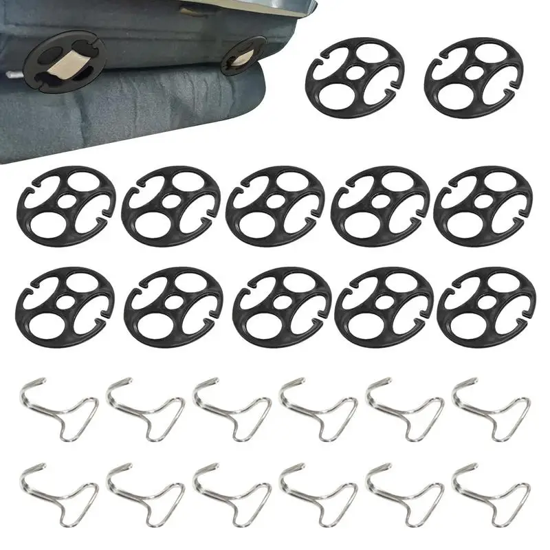 

24pcs Car Seat Cover Plum Plate Metal Hooks 12pcs Plastic Car Seat Covers Chuck and 12pcs Metal Hooks Locking Clip for Car Seat